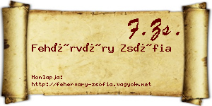 Fehérváry Zsófia névjegykártya