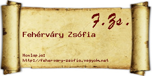 Fehérváry Zsófia névjegykártya